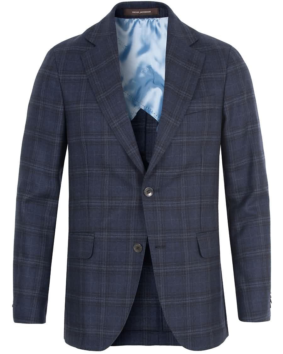 oscar jacobson egel check blazer blue Virkelig Rimelig wjtg0